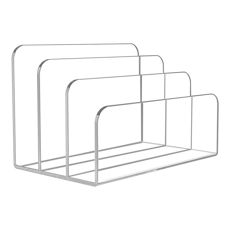 Clear Acrylic Book Stand Holder - Voltvibe-3, Rak Penyimpanan Akrilik Transparan, Penyangga