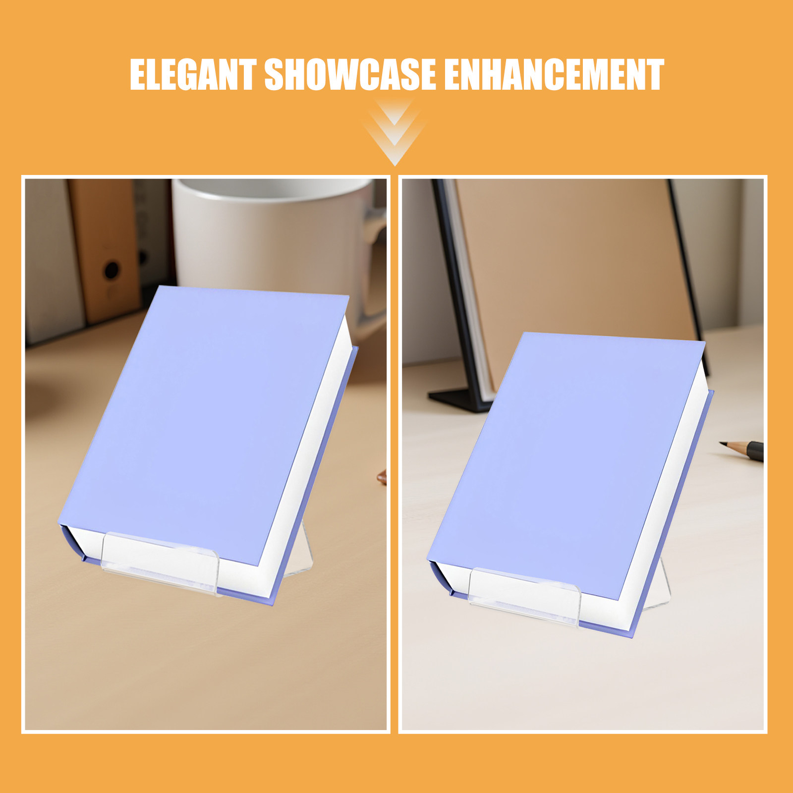 6 Buah Rak Penyangga Buku Akri - Clear Acrylic Book Stand Holder ulasan dan harga