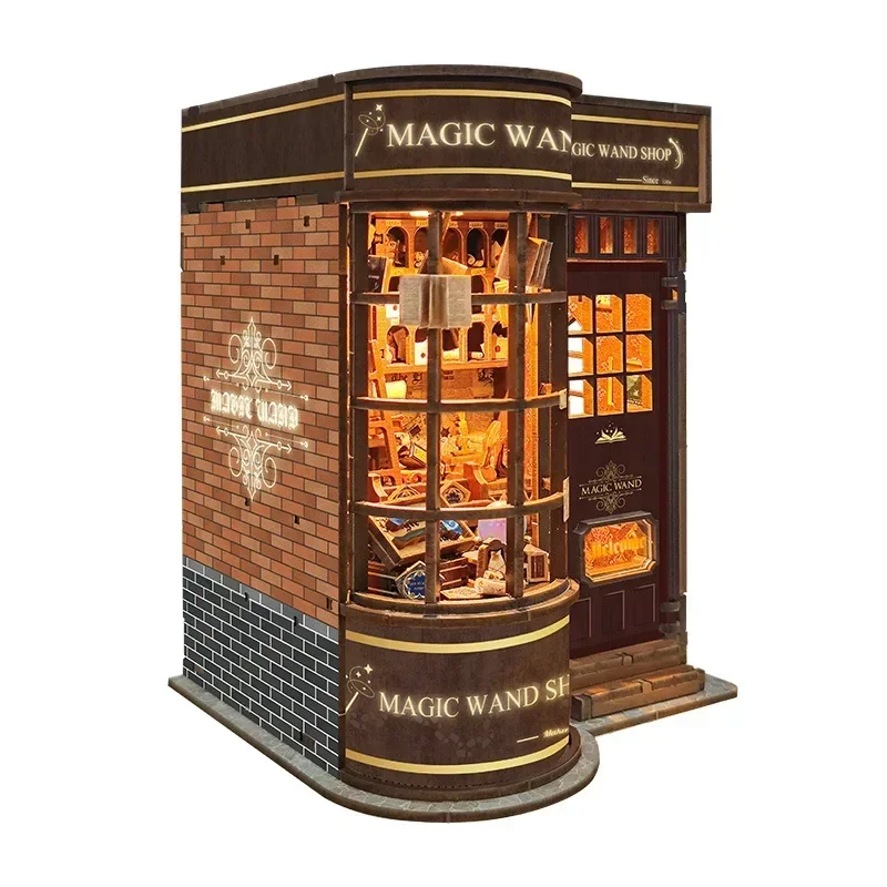 Kit Model Miniatur Kayu Buatan - Diy Wooden Book Nook Kit Shelf Insert ulasan dan harga